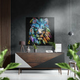 Lion Brushed Aluminium Dibond Wall Art.